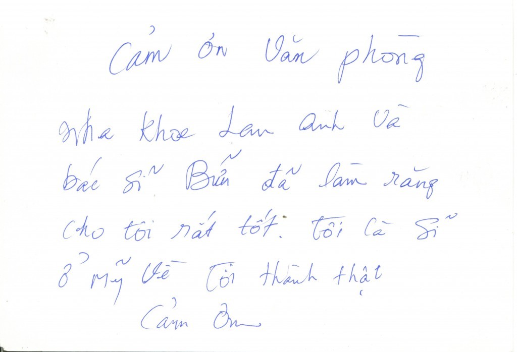 Cam on cac bac si o nha khoa lan anh